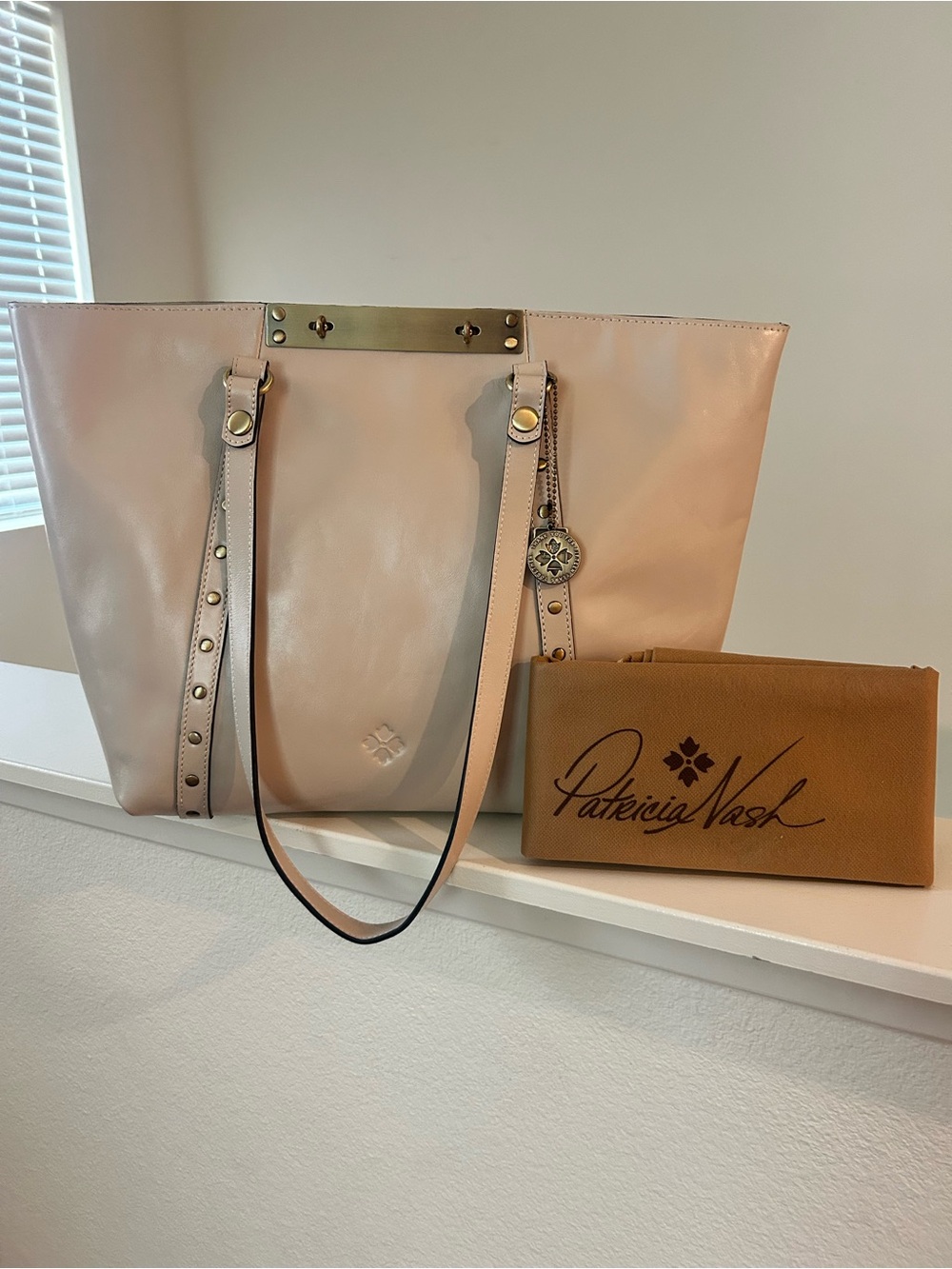Patricia Nash Benvenuto Tote Chalk White Leather Shoulder Bag, Brand New W/tags